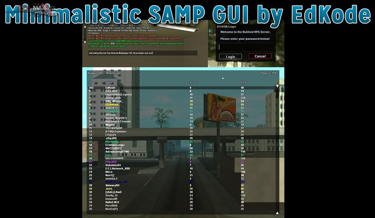 Минималистический интерфейс для SAMP (Minimalistic SA:MP GUI)