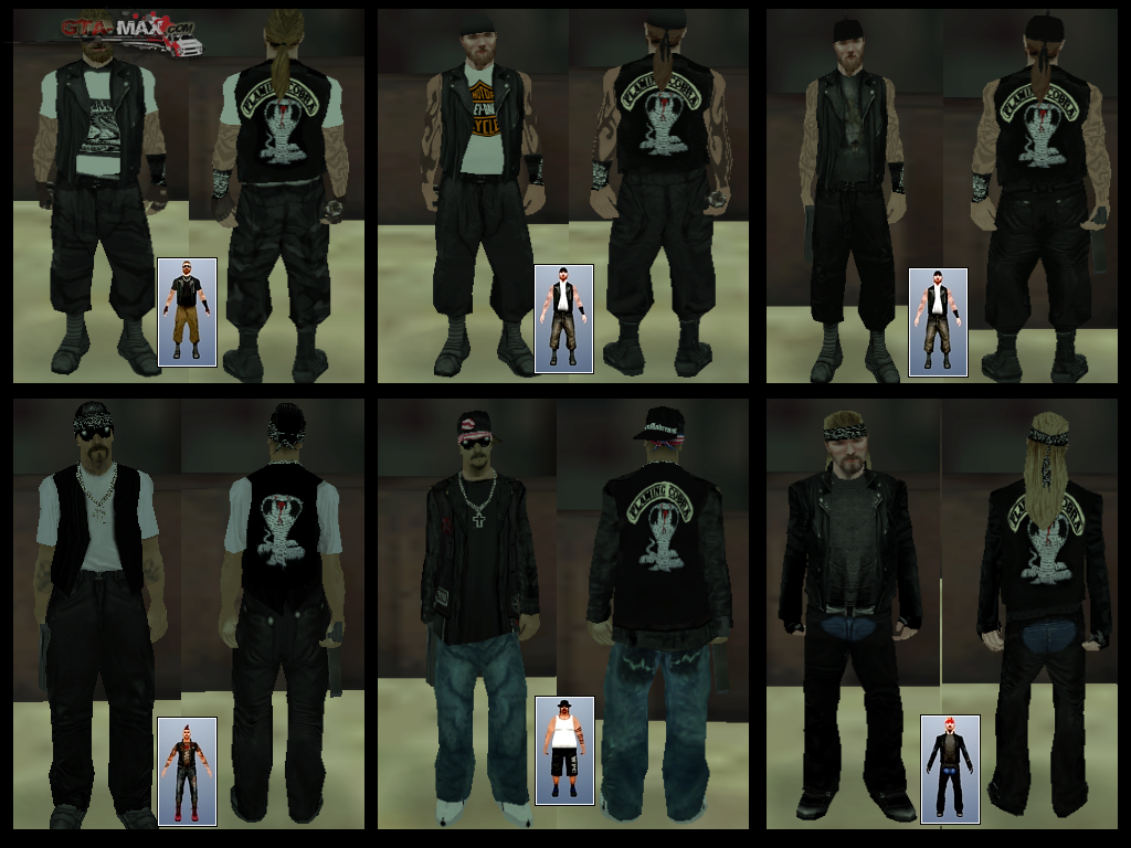 Скины байкеров для GTA San Andreas